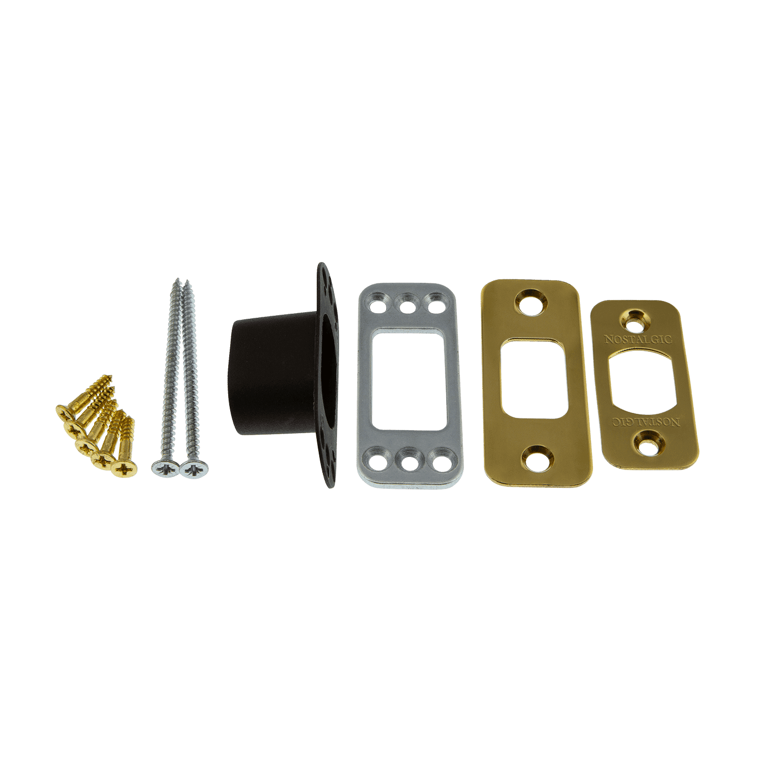 Round Deadbolt Latch Kit in Polished Brass Nostalgic Warehouse