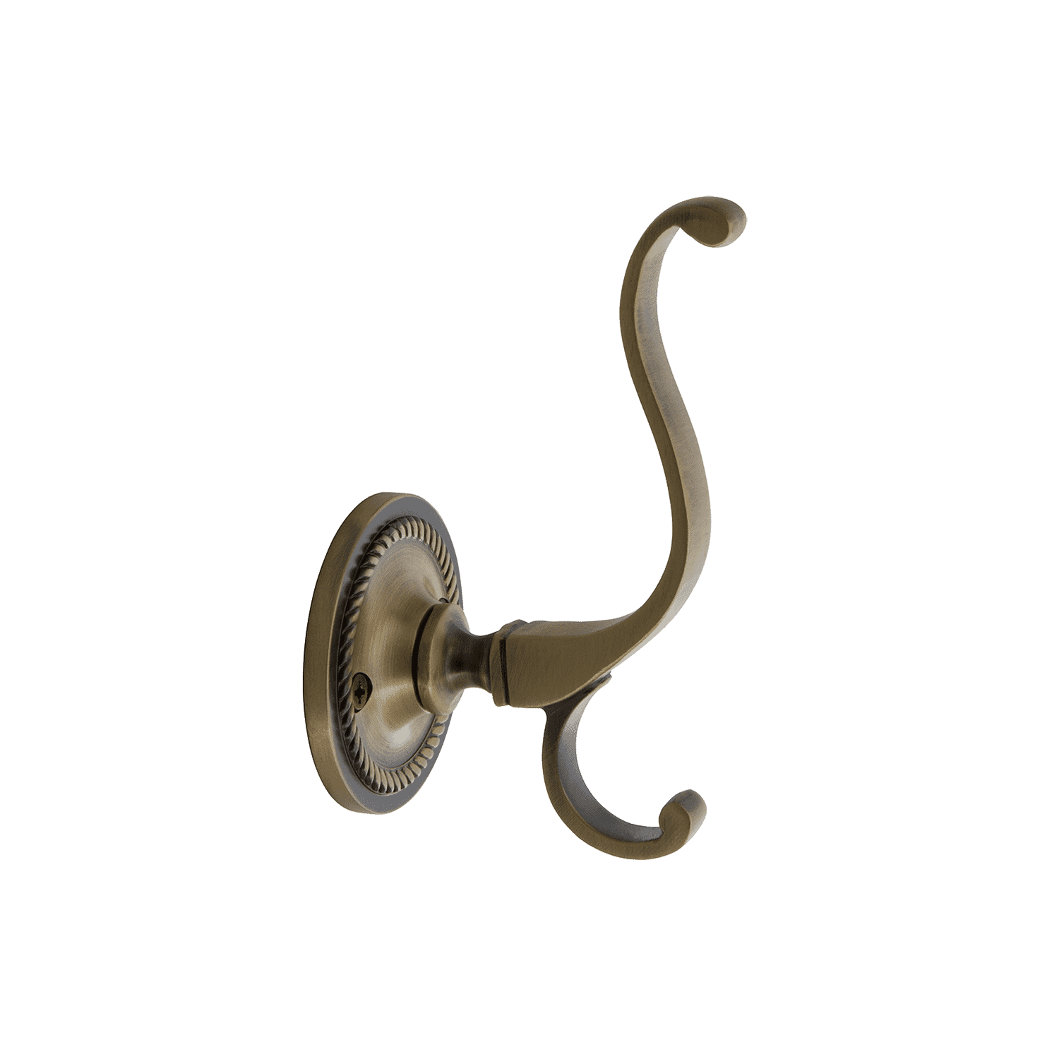Rope Coat Hook in Antique Brass