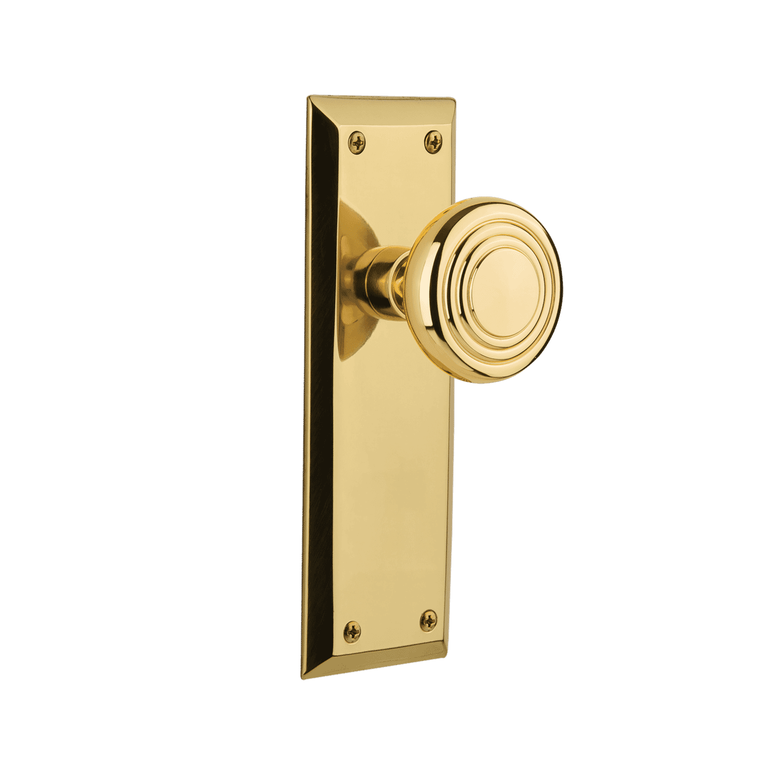 New York Long Plate with New York Knob in Antique Brass