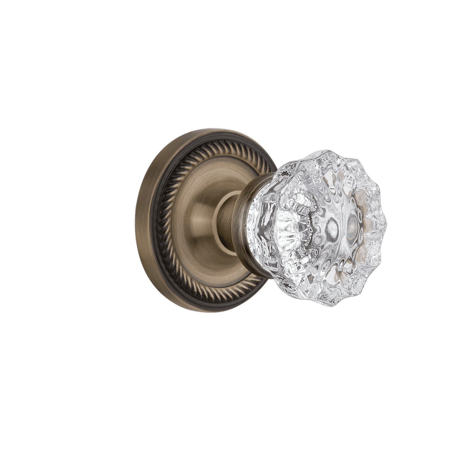 Rope Rosette with Crystal Knob in Antique Brass – Nostalgic Warehouse
