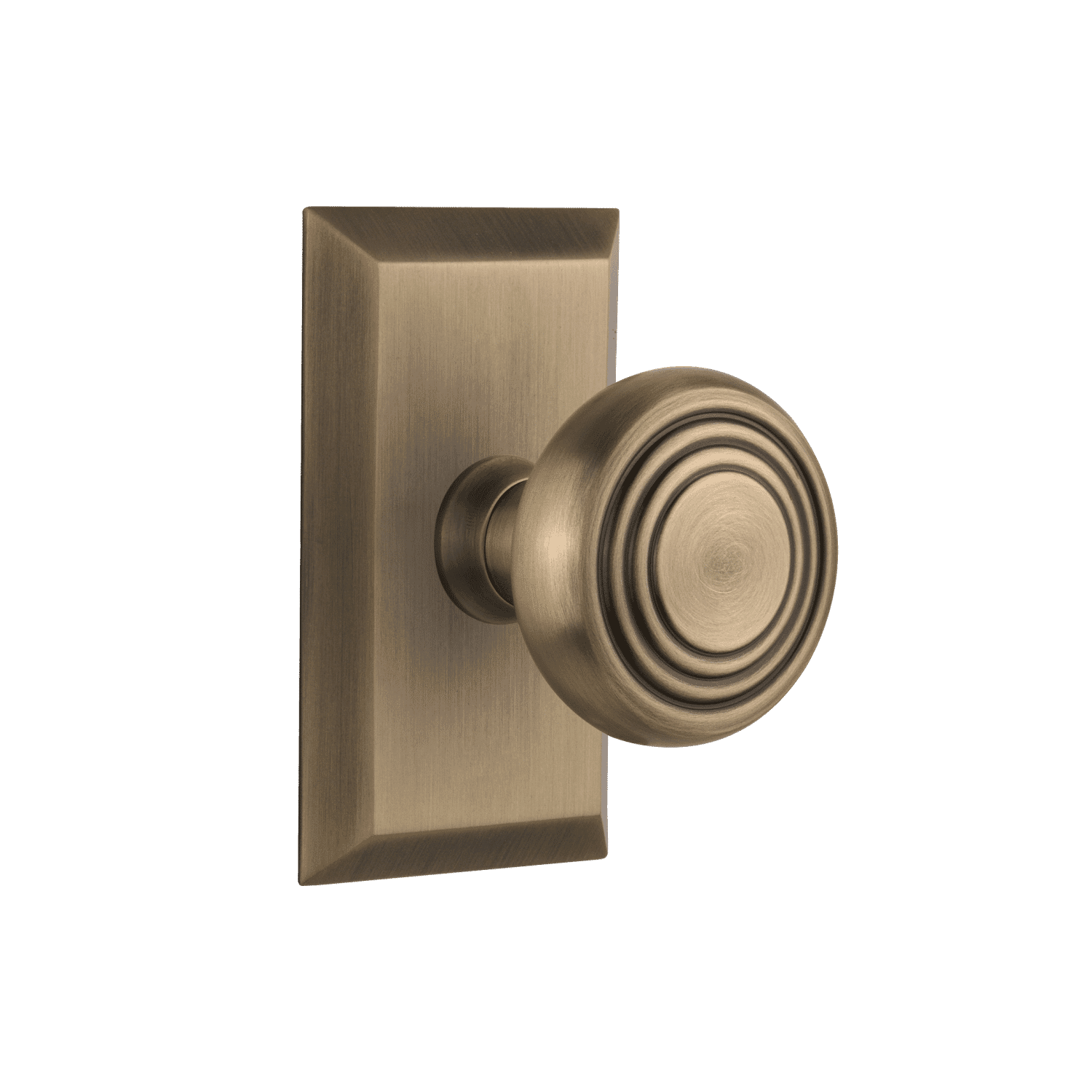 Studio Short Plate with Deco Knob in Antique Brass – Nostalgic Warehouse