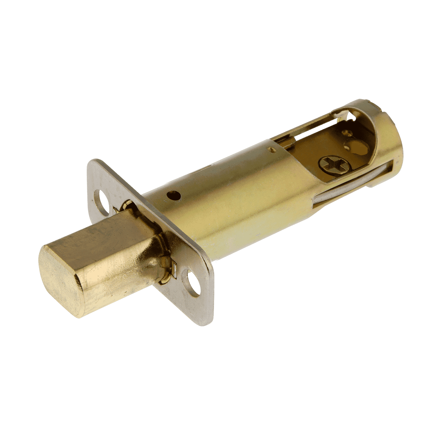 Deadbolt Latch with Brass Tongue in Polished Brass Nostalgic Warehouse