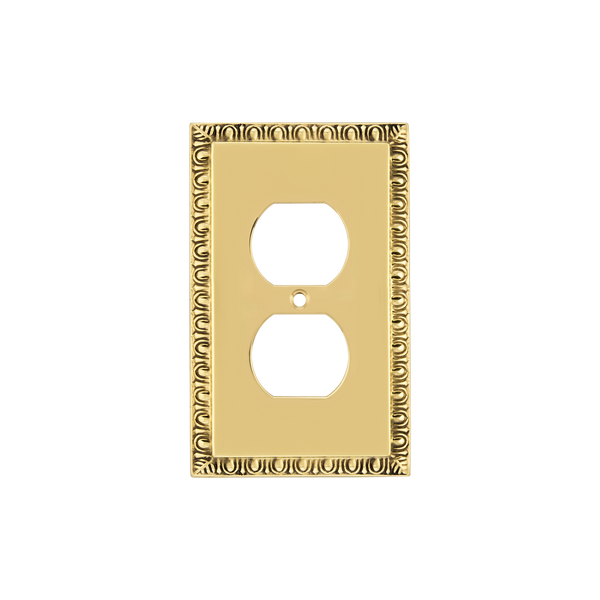 Egg & Dart Switch Plate with Outlet in Unlacquered Brass nostalgic warehouse