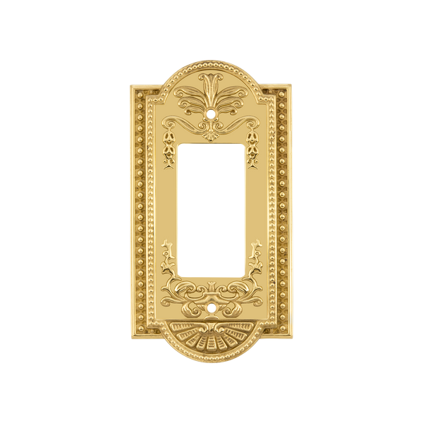 Meadows Switch Plate with Single Rocker in Unlacquered Brass nostalgic warehouse