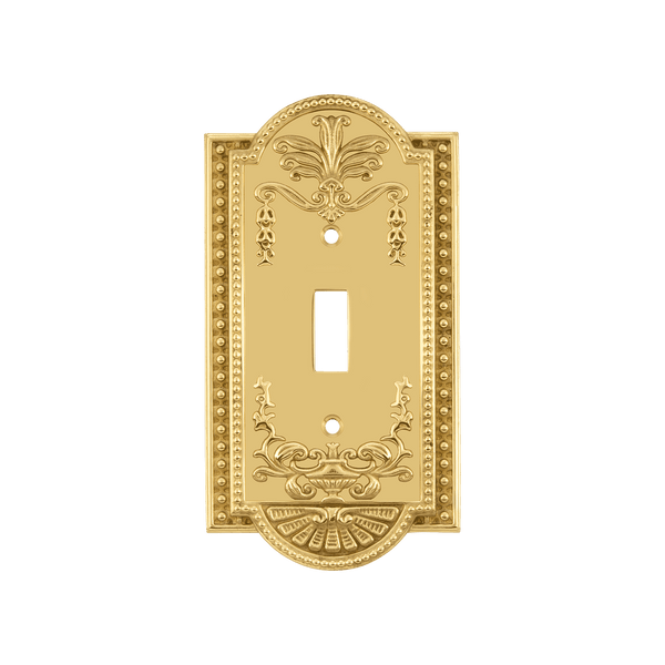 Meadows Switch Plate with Single Toggle in Polished Brass