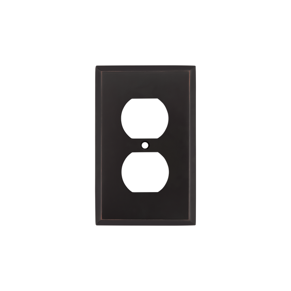 New York Switch Plate with Outlet in Timeless Bronze