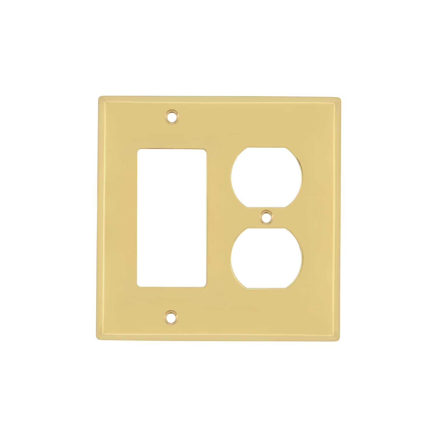 New York Switch Plate with Rocker and Outlet in Unlacquered Brass ...