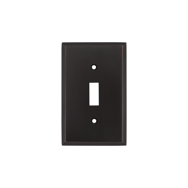 New York Switch Plate with Single Toggle in Timeless Bronze