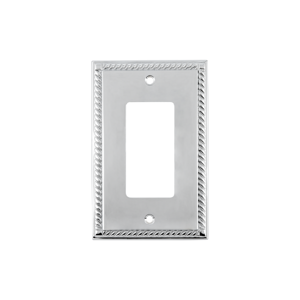 Rope Switch Plate with Single Rocker in Bright Chrome