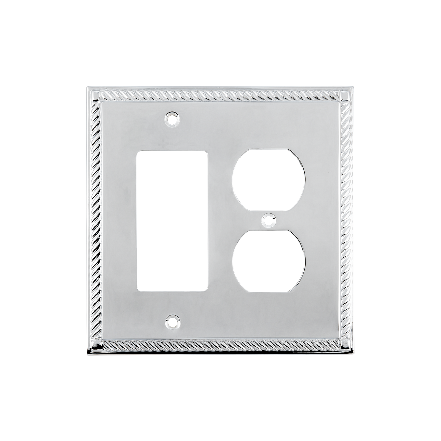 Rope Switch Plate with Rocker and Outlet in Bright Chrome – Nostalgic ...