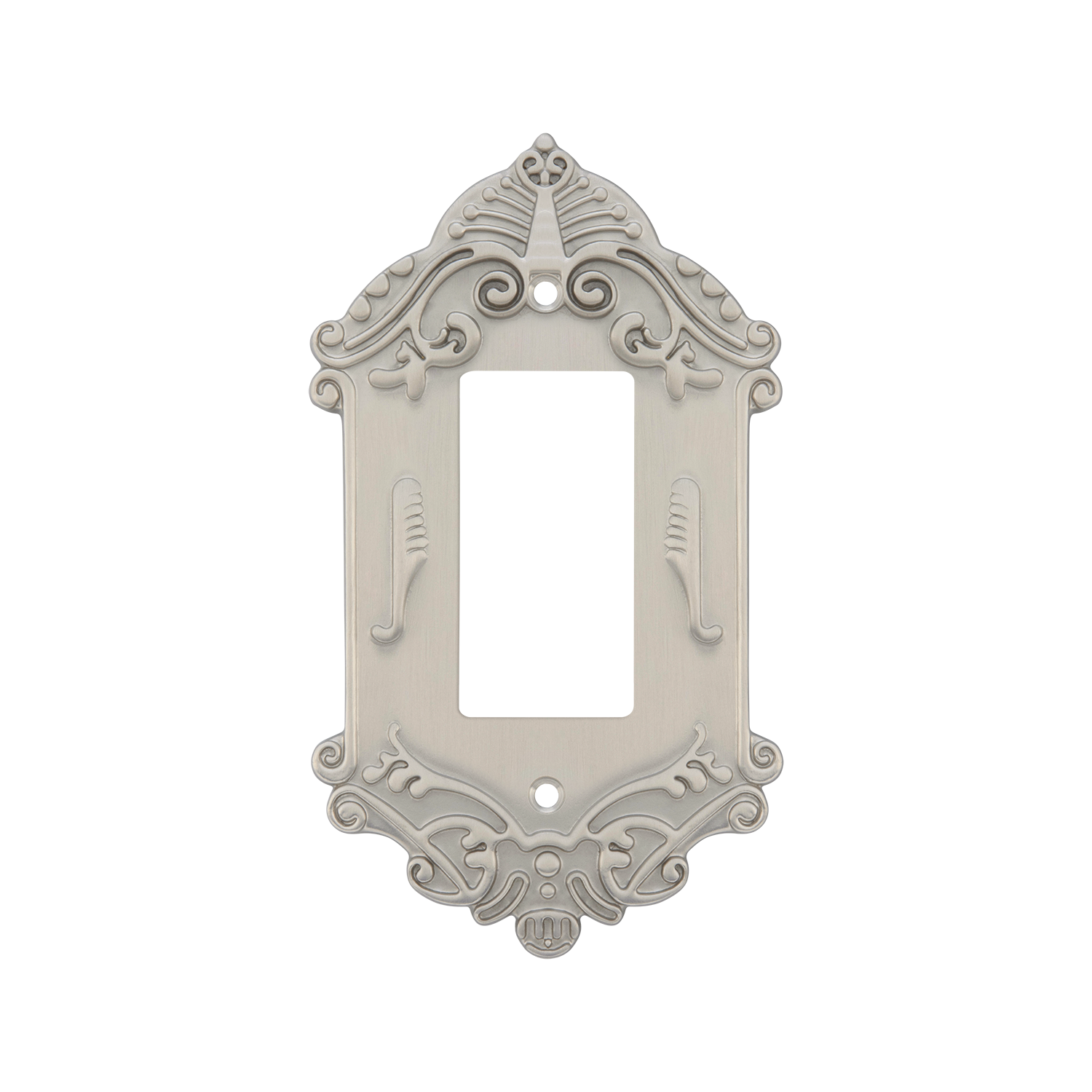 Victorian Switch Plate with Single Rocker in Satin Nickel – Nostalgic ...