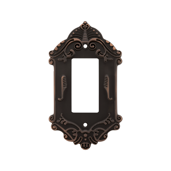 Victorian Switch Plate with Single Rocker in Timeless Bronze