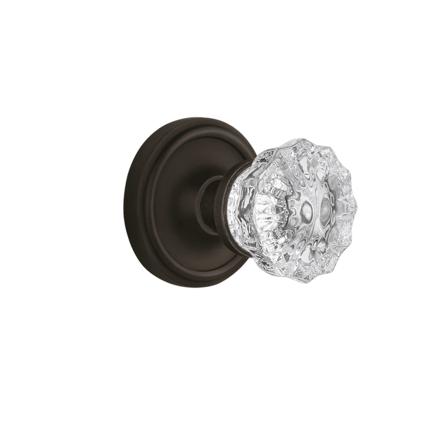 Classic Rosette with Crystal Knob in Oil-Rubbed Bronze