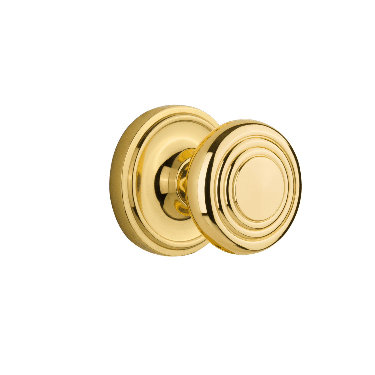 Classic Rosette with Deco Knob in Polished Brass – Nostalgic Warehouse