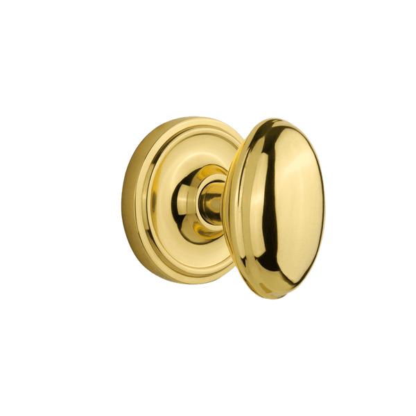 Classic Rosette with Homestead Knob in Polished Brass