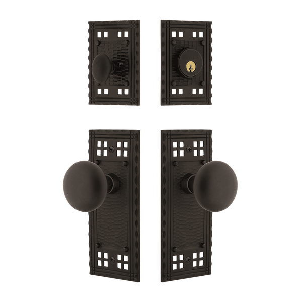 Craftsman Entry Set with New York Knob in Oil-Rubbed Bronze