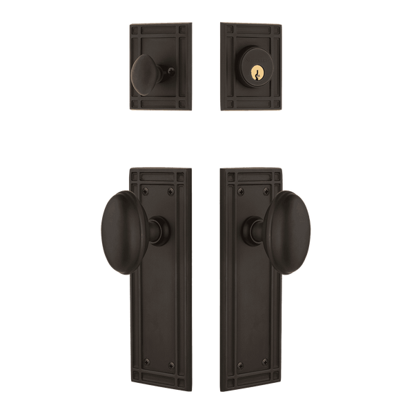 Mission Entry Set with Homestead Knob in Oil-Rubbed Bronze
