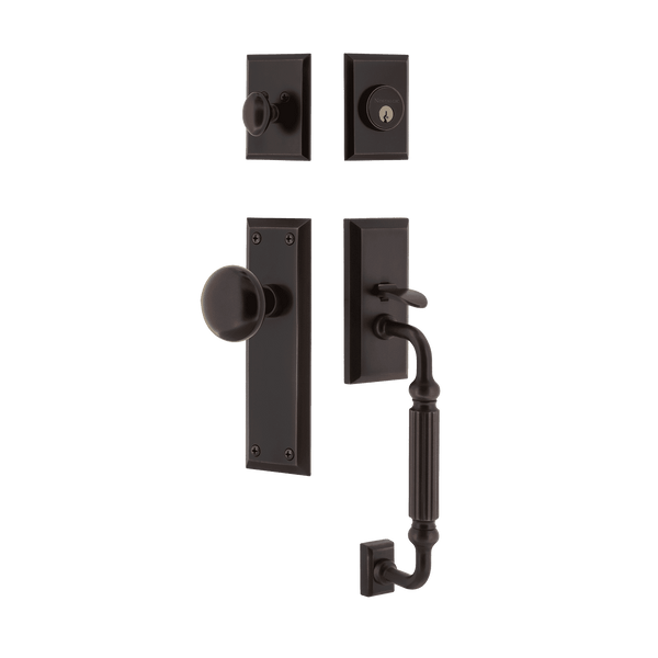 New York Entry Set with New York Knob in Timeless Bronze