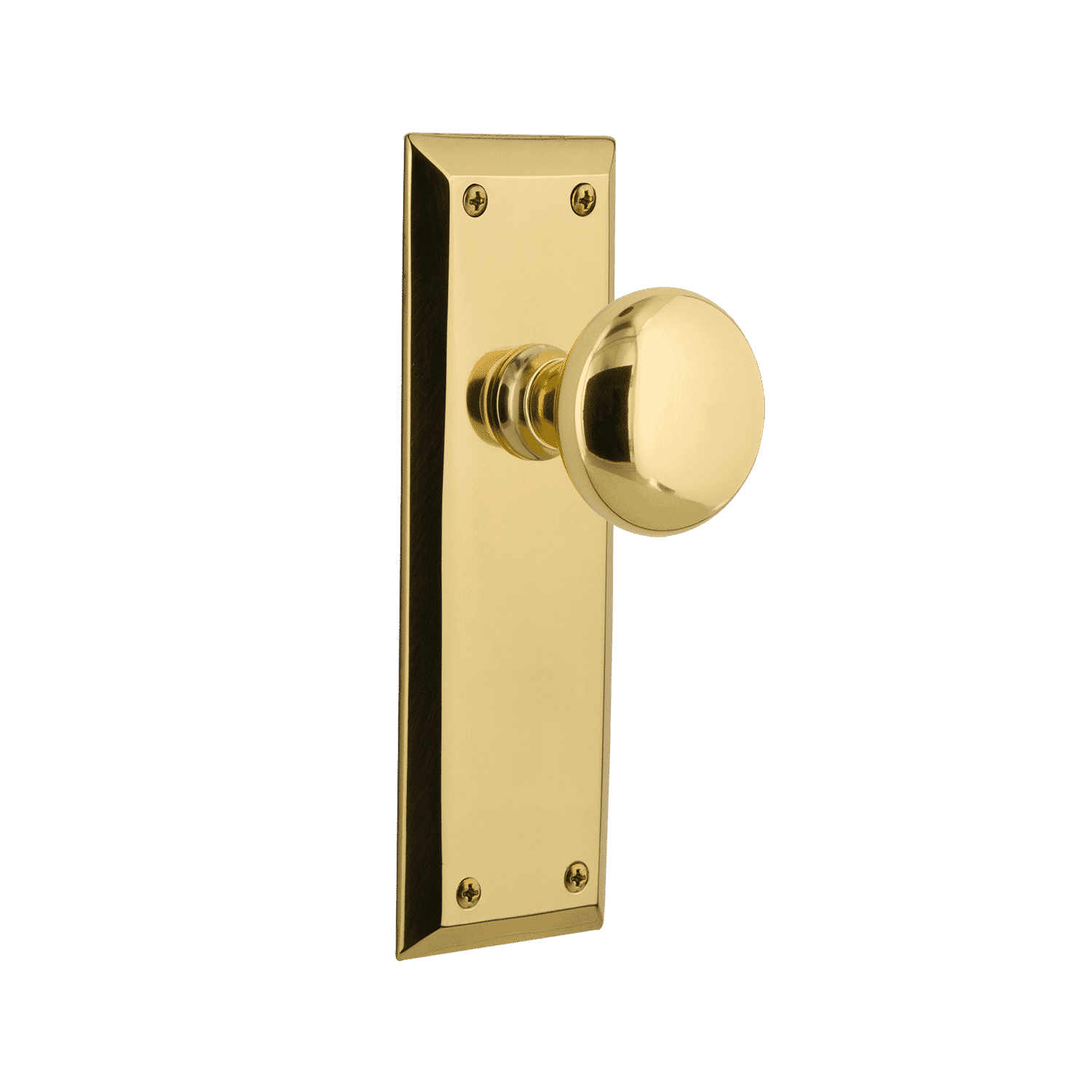 New York Long Plate with New York Knob in Unlacquered Brass – Nostalgic ...