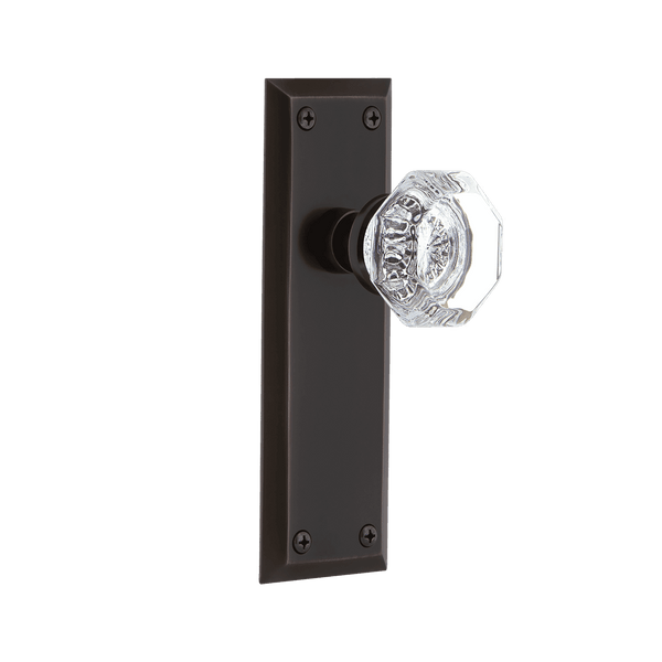 New York Long Plate with Waldorf Knob in Timeless Bronze