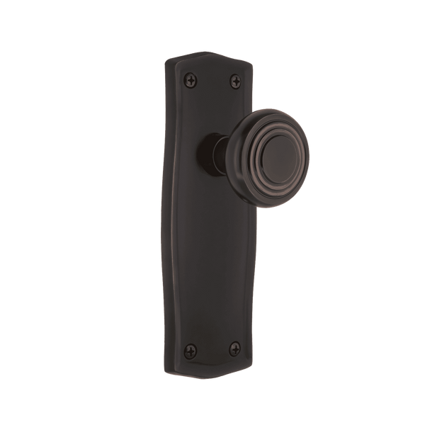 Prairie Long Plate with Deco Knob in Timeless Bronze