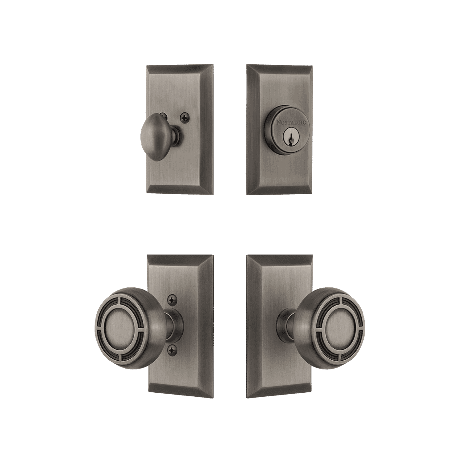 Studio Entry Set with Mission Knob in Antique Pewter – Nostalgic Warehouse
