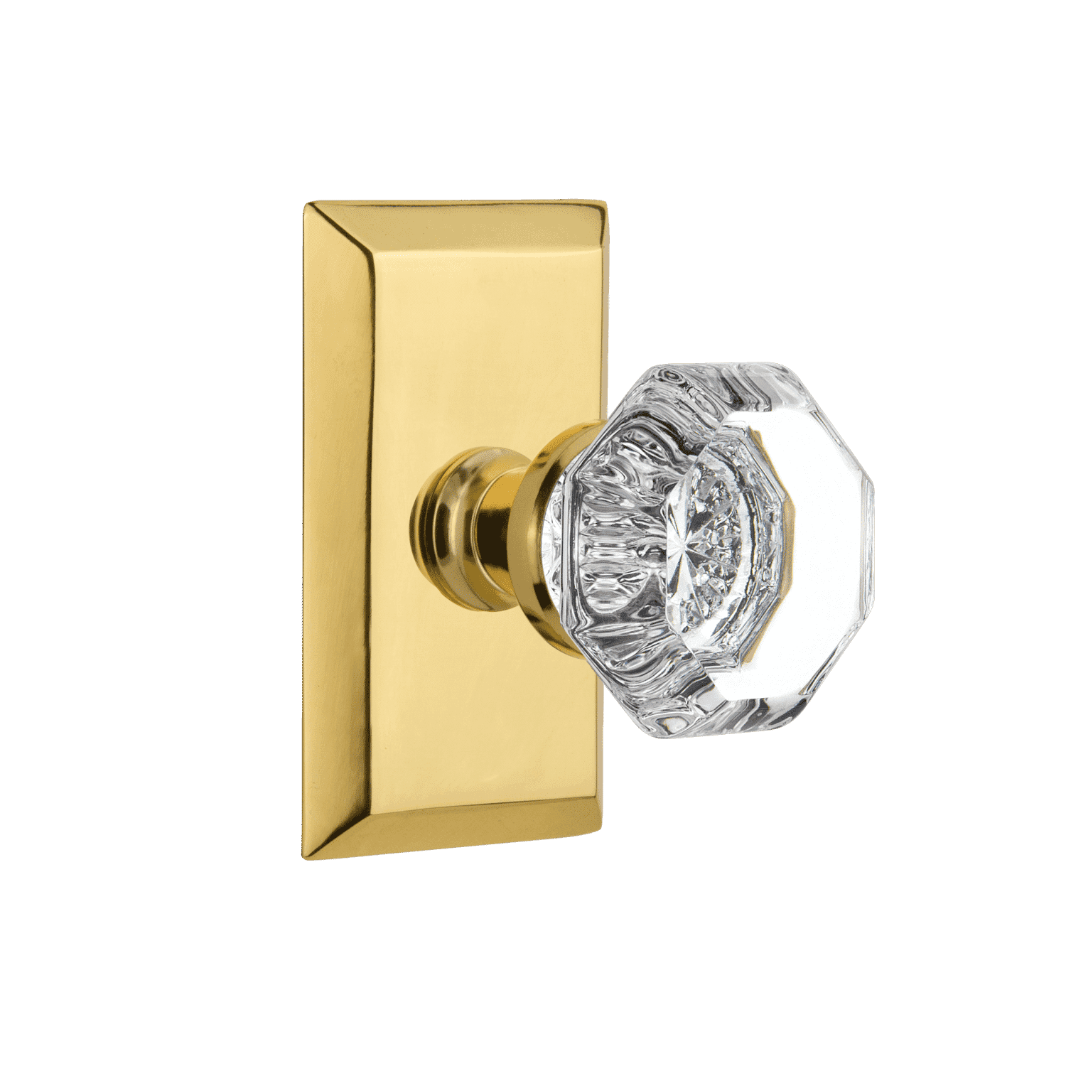 Studio Short Plate with Waldorf Knob in Polished Brass