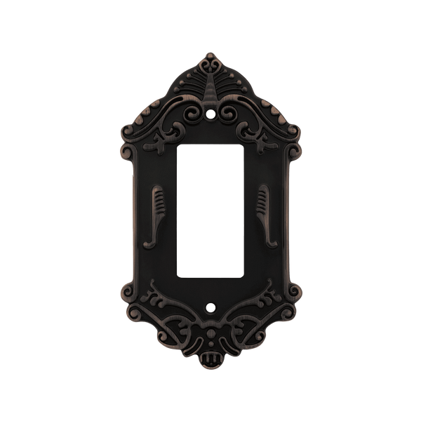 Victorian Switch Plate with Single Rocker in Timeless Bronze