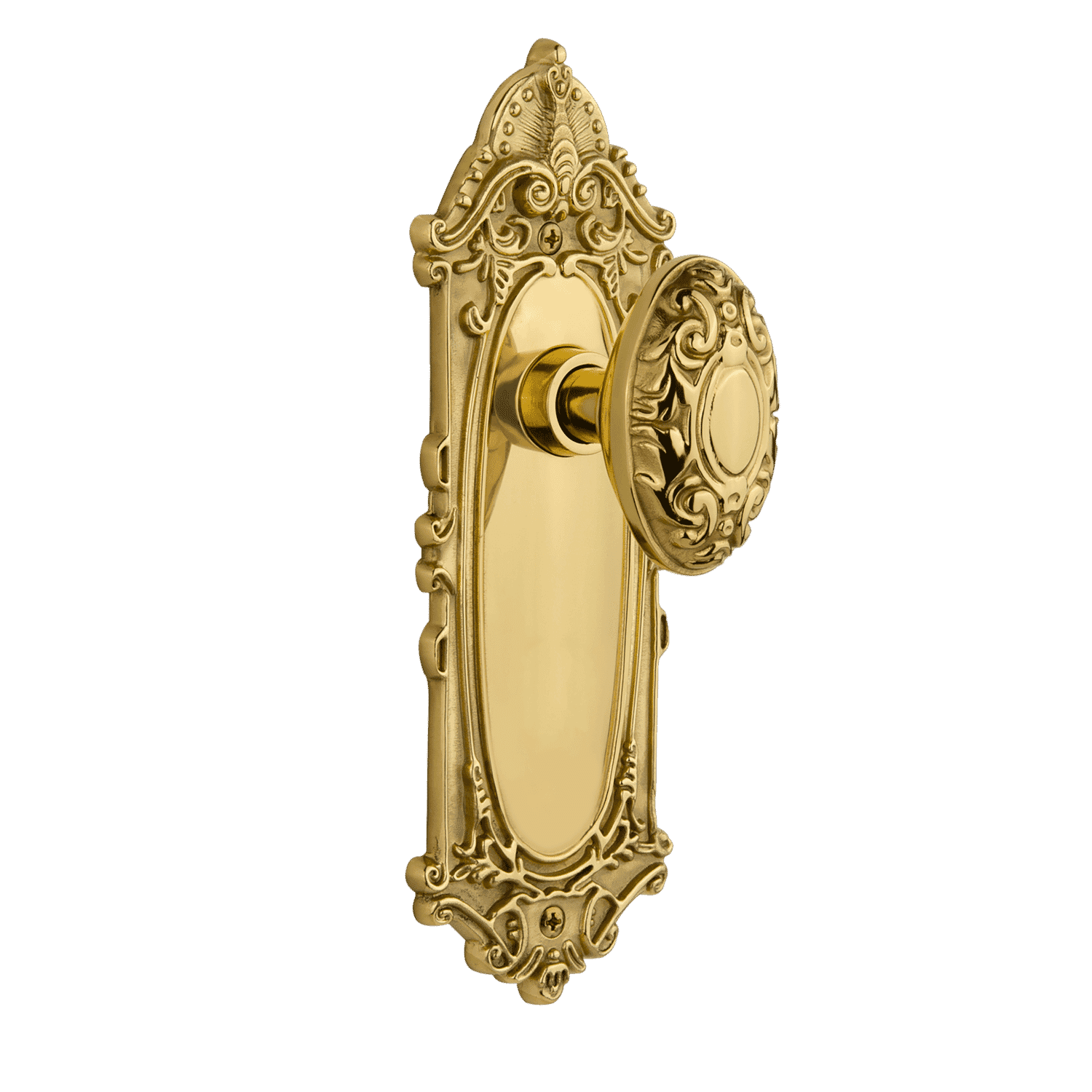 Victorian Long Plate with Victorian Knob in Polished Brass – Nostalgic ...