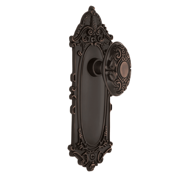 Victorian Long Plate with Victorian Knob in Timeless Bronze